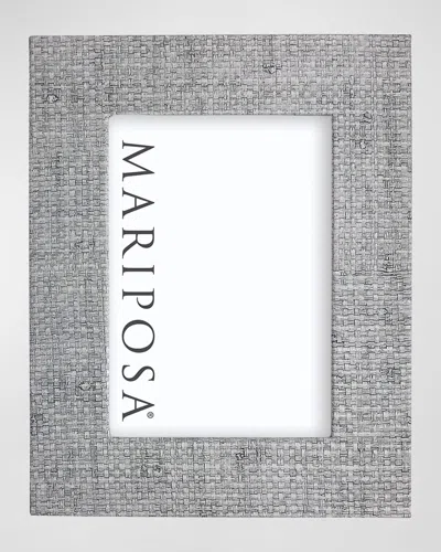 Mariposa Pale Gray Faux-grasscloth Photo Frame, 5" X 7"