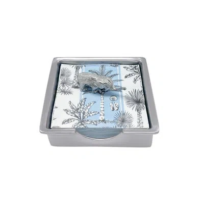 Mariposa Palmy Nights Aluminum Napkin Holder In Silver