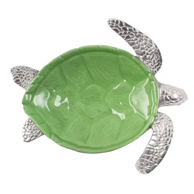 Mariposa Palmy Nights Condiment Server In Green;silver