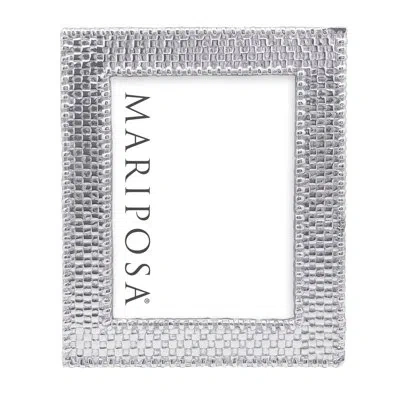 Mariposa Palmy Nights Embossed Metal Single Picture Frame In Silver