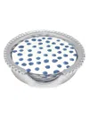 Mariposa Patterns That Play Dotty & Stripe Beaded Coaster Set In Blue