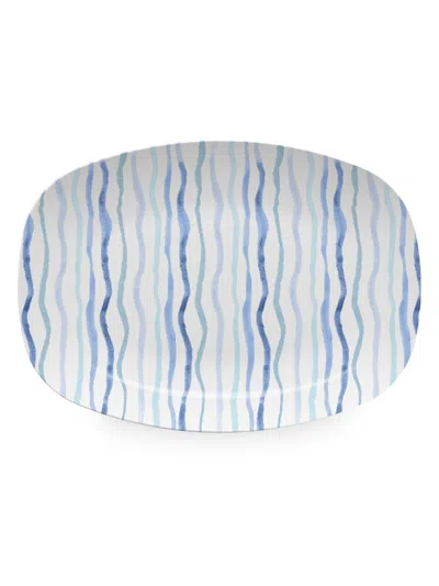 Mariposa Patterns That Play Stripe Tease Platter In Blue