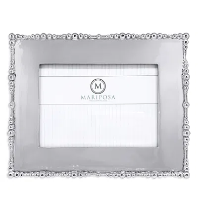 Mariposa Pearl Drop Engravable Frame, 5 X 7 In Gray
