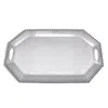 Mariposa Pearled-border Large Rectangular Octagonal Tray In Silver