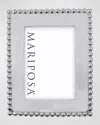 Mariposa Pearled Picture Frame, 5" X 7" In Silver