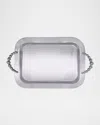 Mariposa Pearled Rectangular Handled Service Tray