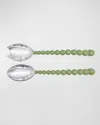 Mariposa Pearled Salad Servers Set In Green