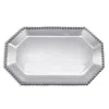Mariposa Pearled Silver Tone Rectangular Tray In Silver