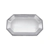 Mariposa Pearled Small Rectangular Octagonal Tray In Silver