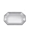 Mariposa Pearled-border 9.5" Small Rectangular Octagonal Tray In Silver