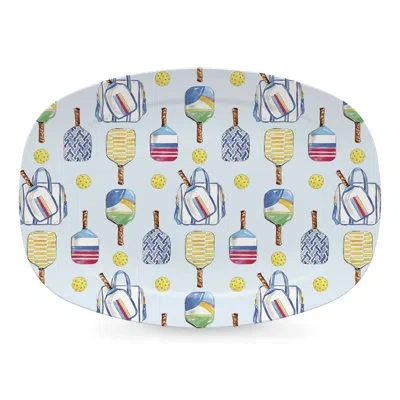 Mariposa Pickleball Paddle Platter In Blue,yellow,red,green
