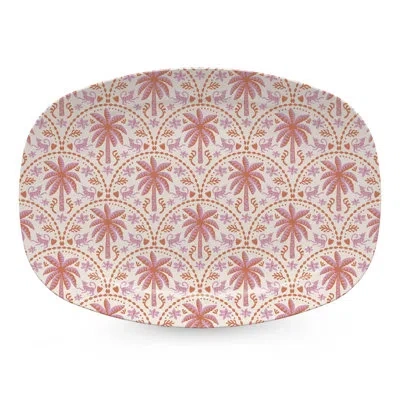 Mariposa Pink Palms Platter