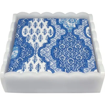 Mariposa Provençal Napkin Holder Set In Blue