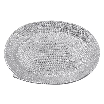 Mariposa Rope Oval Platter In Silver