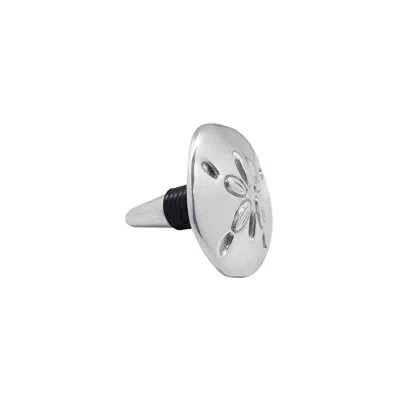 Mariposa Sand Dollar Flat Bottle Stopper In Silver
