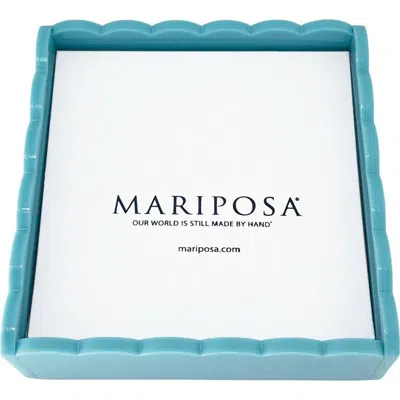 Mariposa Scallop Napkin Box Set In Blue