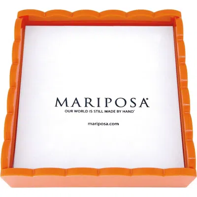 Mariposa Scallop Napkin Box Set In Orange