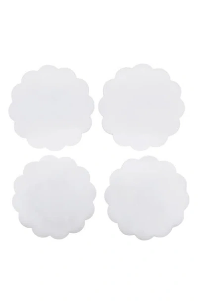 Mariposa Scallop Set Of 4 Acrylic Coasters In White