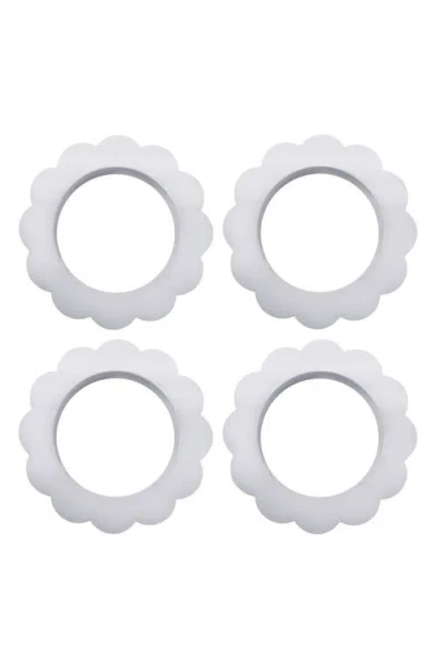 Mariposa Scallop Set Of 4 Napkin Rings In Multi