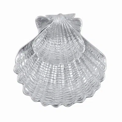 Mariposa Scallop Shell 2-piece Chip & Dip Set In Silver