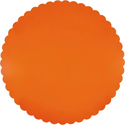Mariposa Scalloped Set Of 2 Placemats In Orange