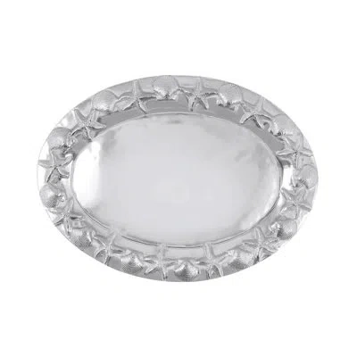 Mariposa Seashell Border Oval Server In Silver