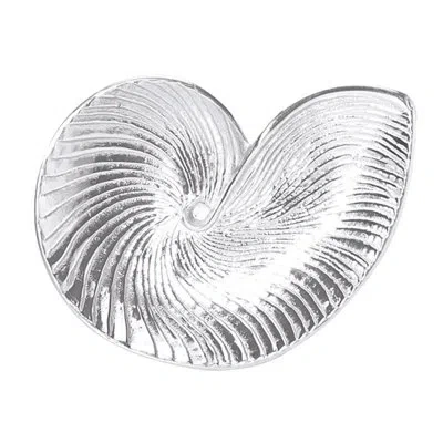 Mariposa Seaside Aluminum Platter In Silver