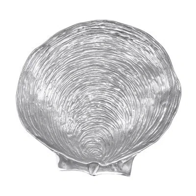 Mariposa Seaside Scallop Centerpiece Server Platter In Silver
