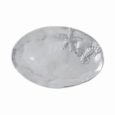 Mariposa Seaside Sea Platter In Silver