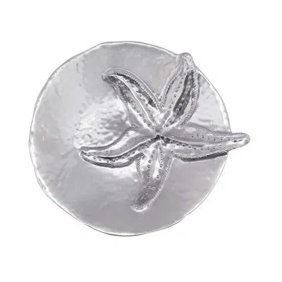 Mariposa Seaside Starfish 130 Fl Oz. Fruit Bowl In Silver