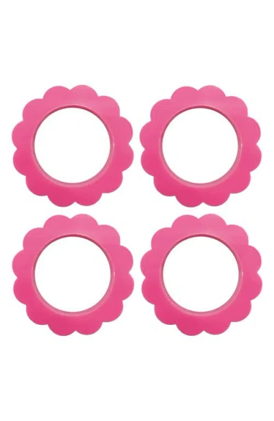 Mariposa Set Of 4 Napkin Rings In Pink