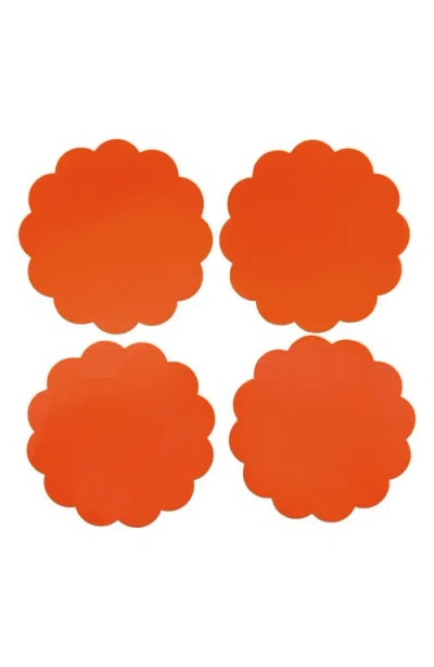 Mariposa Set Of 4 Orange Scallop Coasters