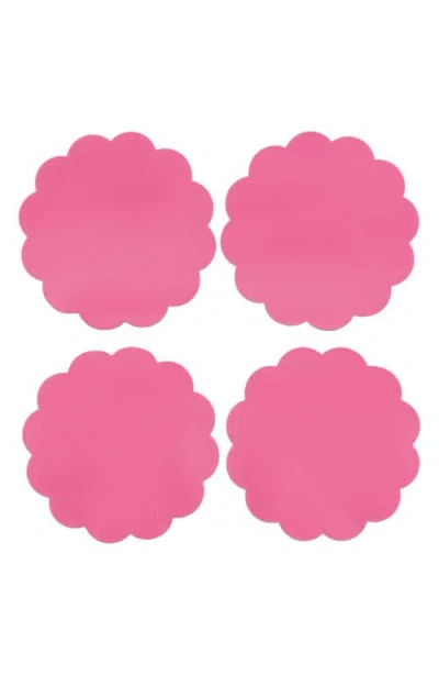 Mariposa Set Of 4 Pink Scallop Coasters