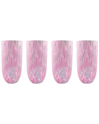 Mariposa Set Of 4 Sip Sip Splash Drinking Glasses In Purple