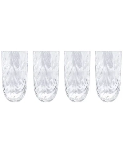 Mariposa Set Of 4 Sip Sip Wave Drinking Glasses In Transparent