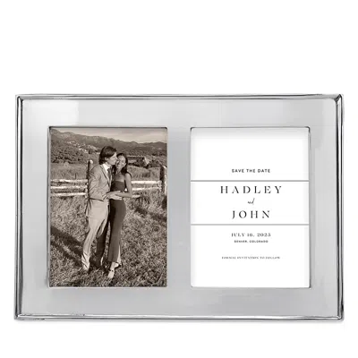 Mariposa Signature Double 5 X 7 Picture Frame In Silver
