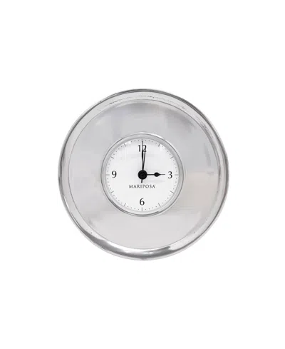 Mariposa Signature Engravable Round Clock In Silver