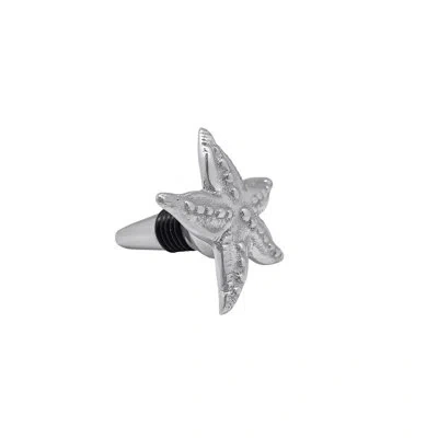 Mariposa Starfish Flat Bottle Stopper In Silver