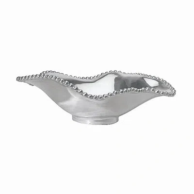 Mariposa String Of Pearls Aluminum Abstract Modern & Contemporary Decorative Bowl In Silver