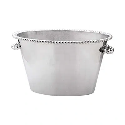 Mariposa String Of Pearls Double Ice Bucket In Silver