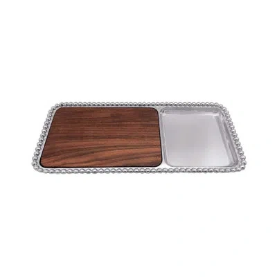 Mariposa String Of Pearls Pearled Cheese Board In Silver