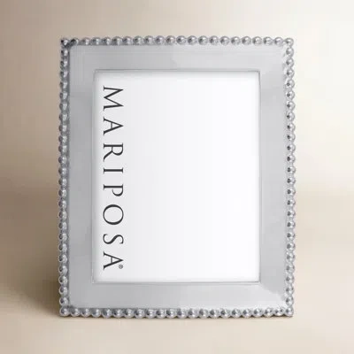 Mariposa String Of Pearls Pearled Picture Frame In Silver