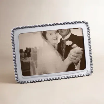 Mariposa String Of Pearls Picture Frame In Silver