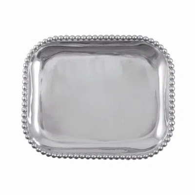 Mariposa String Of Pearls Platter In Silver