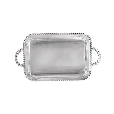 Mariposa String Of Pearls Service Serving Tray In Silver