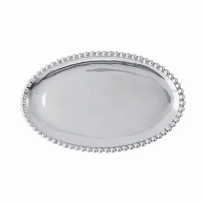 Mariposa String Of Pearls Serving Platter In Silver