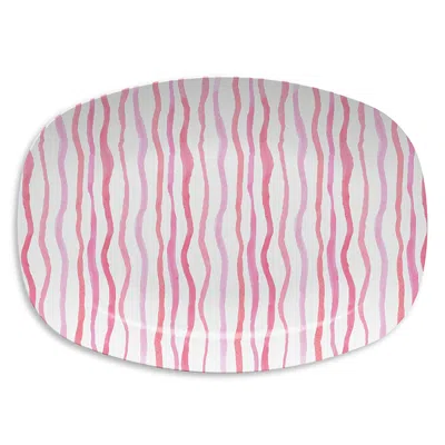 Mariposa Stripe Tease Platter In Pink