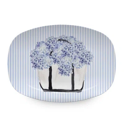 Mariposa Summer Tote Platter In Blue
