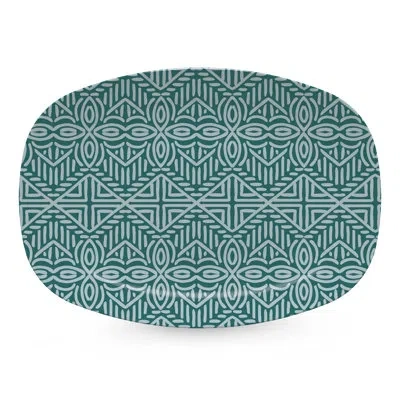 Mariposa Tangiers Teal Platter In Green