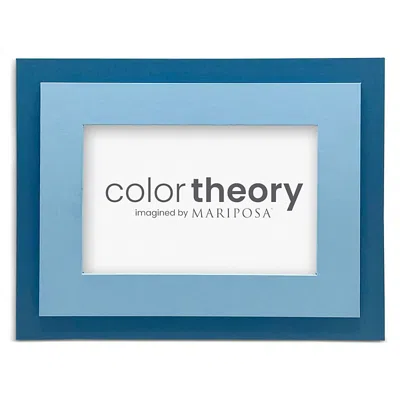 Mariposa Tiered Denim Blue And Periwinkle Frame, 4 X 6 In Denim Blue  Periwinkle